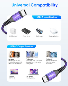 Câble USB C tressé en nylon SUNGUY 0,3 m certifié CE, vente en gros d'usine, câble de charge rapide 60W, câble de données, câble USB personnalisé - Product Image 6