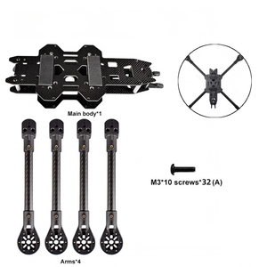 Support de pose FPVLOAD IDF FPV de type X, capacité de charge 8-10 kg, empattement 13/15 pouces, personnalisable, épaisseur de plaque 2,0 mm, carbone - Product Image 5