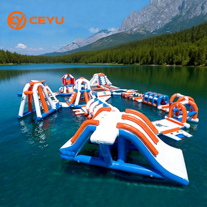 Ceyu Premium Big Ocean - Î<span class=keywords><strong>le</strong></span> flottante gonflable haute résistance anti-crevaison avec toboggan aquatique et parcours d'obstacles pour lac - Product Image 1
