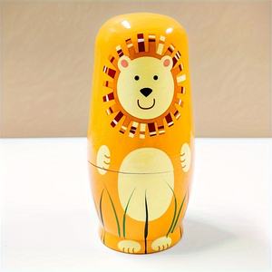 Offre Spéciale : Lot de 5 Poupées Animaux Gigognes <span class=keywords><strong>en</strong></span> <span class=keywords><strong>Bois</strong></span>, Motifs Mignons de Dessins Animés, Poupées Gigognes Russes Éducatives <span class=keywords><strong>en</strong></span> <span class=keywords><strong>Bois</strong></span> pour Enfants - Product Image 6