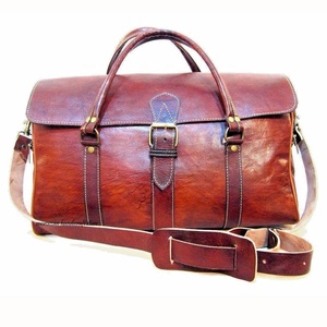 Bolso de lona grande de cuero genuino de estilo marroquí, bolso bohemio de Fitness con patrón geométrico para equipaje de viaje - Product Image 1