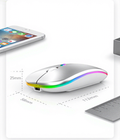 Mouse Nirkabel 2.4G Dual-Mode Backlit RGB USB/Type-C Ergonomis Senyap untuk Laptop Desktop Pengisian Daya Hening Kantor Universal Stok Tersedia