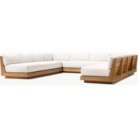 Meubles de jardin, configuration personnalisée, bois de teck massif, canapé modulaire de luxe
