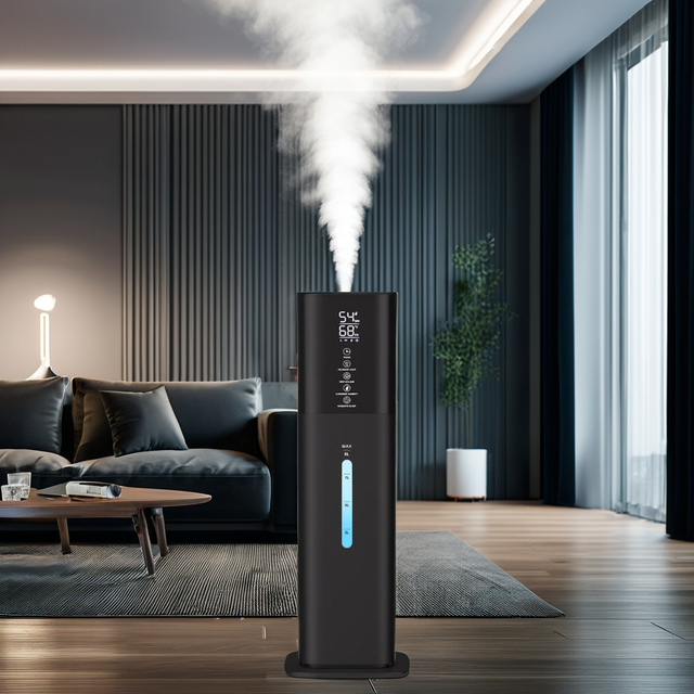 RUNAL OEM ODM New Model White Blue 8 L Tall Automatic Smart Ultrasonic Air Humidifier With Kc Certification for Hotel House