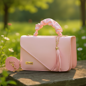 Bolso de Hombro de Microfibra Fana Natalia Pink Petal de 7 Pulgadas con Borlas Estilo Vintage para Mujer - Product Image 2