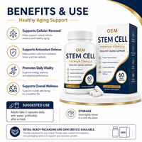 Complément de cellules souches OEM pour un vieillissement sain, soutien au renouvellement cellulaire, formule énergie et vitalité, capsule de bien-être nutritionnel quotidien