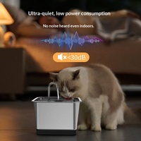 Fontaine à eau intelligente pour animaux de compagnie de style nouveau, 4L, en acier inoxydable 304, capteur de mouvement radar sans fil, abreuvoir automatique détachable pour chat et chien