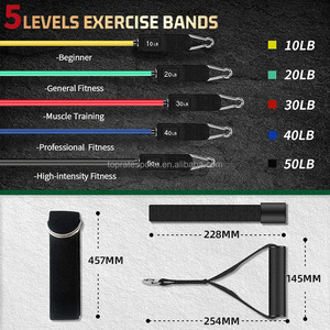 11-delige TPE Resistance <span class=keywords><strong>Bands</strong></span> Set, Heavy Duty deuranker, oefen-trekkoord handgrepen, antislip, hoge elasticiteit, borst, arm, been, rug - Product Image 4