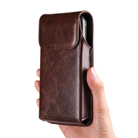 Nouvelle Pochette de Téléphone Portable Magnétique RFID en Cuir Crazy Horse de Style Vintage Premium, Personnalisable et Universelle, à Fixation sur Ceinture