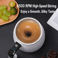 Mug à café électrique auto-mélangeur en acier inoxydable 316 avec affichage de la température, isolation sous vide et mélangeur magnétique, avec poignée