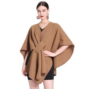 Whosale 2025 Novas Senhoras Camisola De Inverno Manto Elegante Plain Tamanho Livre Queda Quente Ruana <span class=keywords><strong>Poncho</strong></span> Frente Aberta para As Mulheres de Inverno - Product Image 1