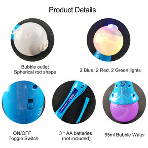 Baguette à bulles LED <span class=keywords><strong>globe</strong></span> 95 ml, tendance TikTok, clignotante RGB, 3 modes, jouet sensoriel pour tout-petits, nouveauté pour anniversaires et fêtes en extérieur - Product Image 6
