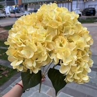Flor de Hortensia Azul de Tela de Seda Artificial Hecha a Mano de Alta Calidad al por Mayor para Decoración del Hogar, Bodas y Día de la Madre
