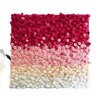 Mur de fleurs artificielles 3D/5D en soie fait main, roses blanches pour mariage, extérieur, photographie, décoration intérieure