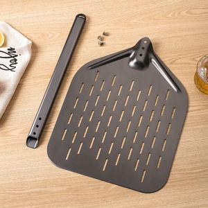 Manjia-Paleta de aluminio para pizza personalizada de 10 ", 12", 13 "y 14" con mango extendido, cáscaras de torneado de pizza rectangulares para hornear - Product Image 2