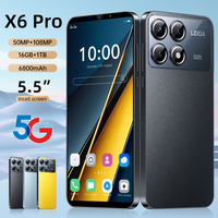 Vente en Gros X6 Pro 5G Smartphone Android Nouveau Téléphone Portable Débloqué 3G&4G à Bas Prix