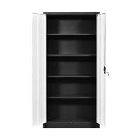 Armoire de rangement en acier gris clair, classeur en métal, à deux portes, deuxième main, 4 couches, meuble de rangement