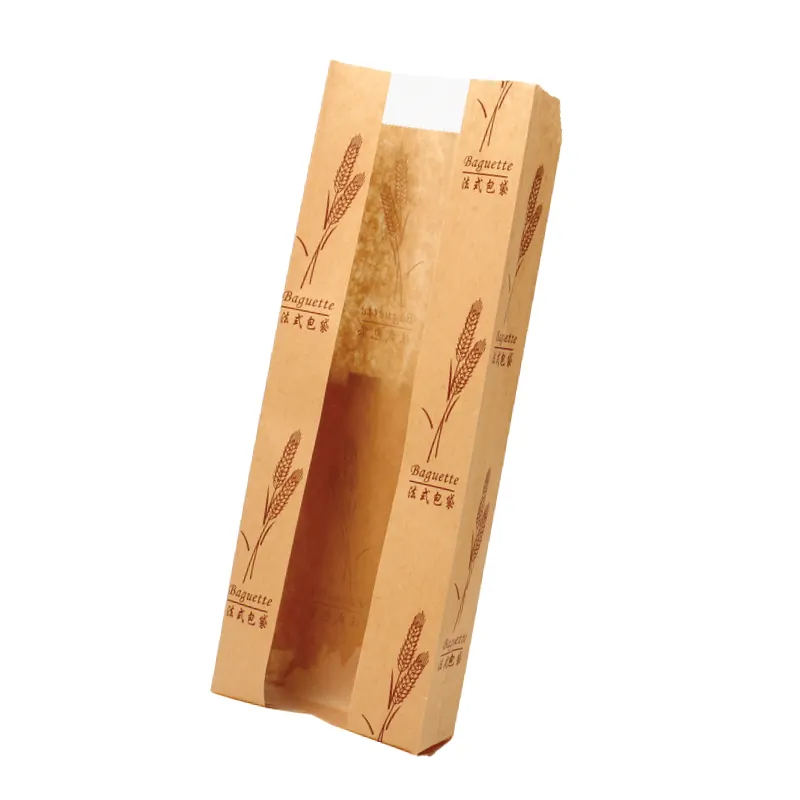 Printed Short baguette, French bread baguette, pastry, disposable oil proof food paper bag