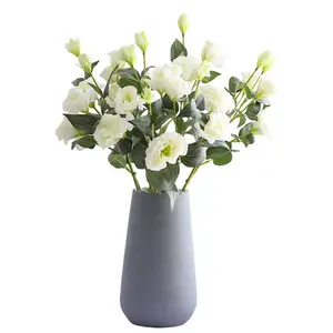 A-1362 Thuis Tafel Decoratie 4 Hoofden Ballon Lisianthus Kunstbloemen Simulatie Witte Zijde Lisianthus Kunstbloem