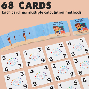 Nouveau jeu de mathématiques interactif en bois Montessori à 24 points, jeu éducatif cognitif, cartes <span class=keywords><strong>PK</strong></span>, jouets pour enfants - Product Image 5