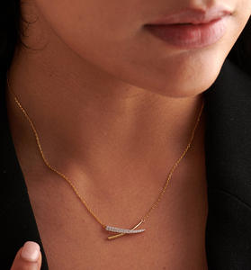 Moderno circón con incrustaciones <span class=keywords><strong>de</strong></span> líneas cruzadas, collares sencillos y versátiles para todos los días, bisutería Premium para jóvenes - Product Image 3