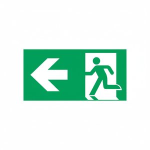 Uscita di emergenza segno freccia sinistra-480 in alluminio luminescente * 250mm - Product Image 2