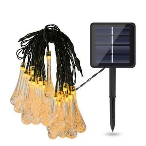 Solar <b>String</b> Lights Outdoor Waterproof Water Drop 8 Lighting Modes for <b>Garden</b> Wedding Party Patio Christmas Decor 7M Dimmable - Product Image 1