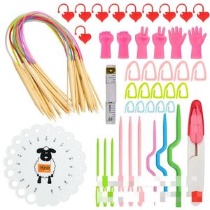 HOUSON Kit per ricamo a punto croce, 100 fili di colori, 5 telai da ricamo in bambù, 2 tessuti