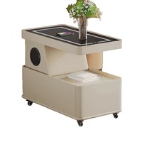 Nouvelle table à thé en verre intelligent avec armoire, mobile, rotative, rechargeable, multifonctionnelle, de haute qualité, simple et moderne, pour la maison