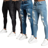 Jeans slim pour homme, jeans déchirés, pantalons en denim pour la vente en gros, commandes en gros personnalisables, jeans pour homme de haute qualité