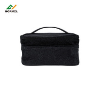 Sac de rangement cosmétique portable à fermeture éclair Oxford avec paillettes, organiseur, étui, trousse de toilette, pochette avec paillettes