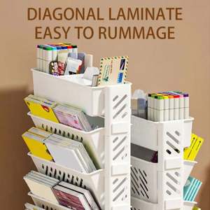 Soporte de suelo extraíble para sala de estar, organizador de libros para estudiantes, estante colgante para lectura, artefacto organizador de libros, estantería de almacenamiento de libros de PP - Product Image 4