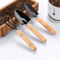 Set berkebun Rumah Mini tiga potong, seni bunga pot DIY, sekop tanah longgar untuk budidaya bunga sayuran OEM yang dapat disesuaikan