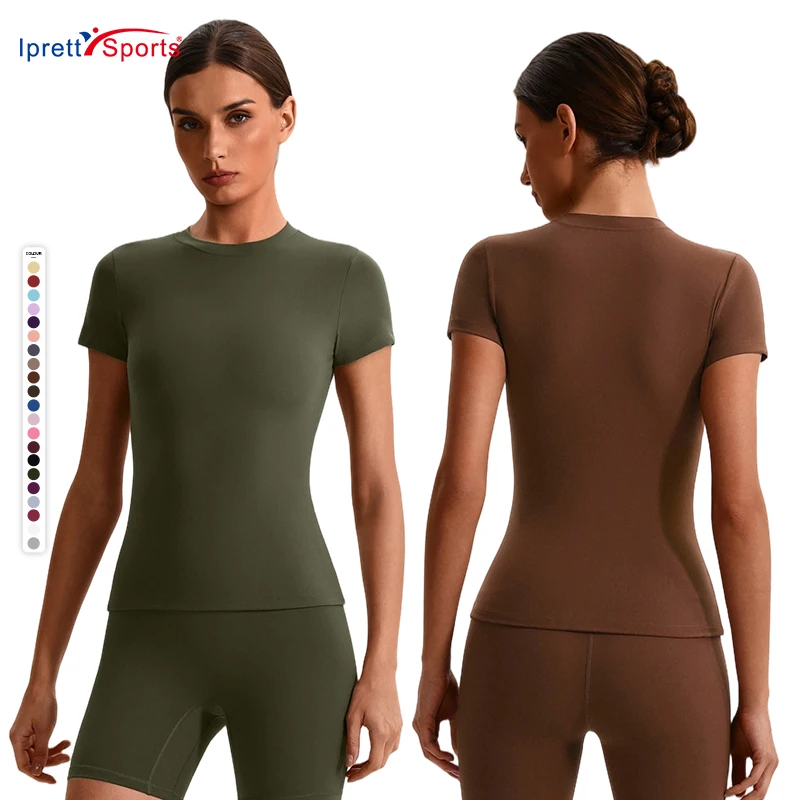 High Quality Yoga Short-sleeved Women's Tight Short Yoga Clothes Casual Quick-drying Sports T-shirt Running Fitness Top