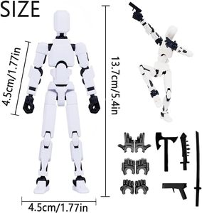 Jouet promotionnel, ensemble de figurines d'action 3D, assemblage complet, plastique, multi-articulées, mobiles, portables, robot imprimé en UV - Product Image 4