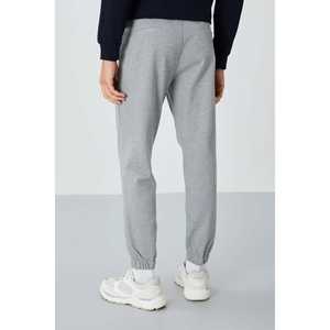 Pantalones Deportivos Grises Melange para Hombre, Cintura Elástica, Corte Estándar, Casuales, Transpirables - Product Image 1