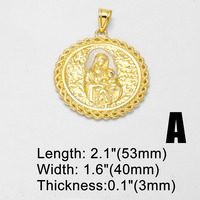 ASJEWELRY Pendentifs Vierge Marie en Cuivre Plaqué Or, Médaillon Madone et Enfant Jésus pour Fabrication de Colliers, Fournitures de Bijouterie en Gros pdtb960