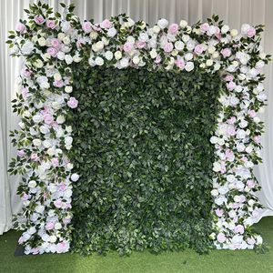 Muro de Flores Artificiales en Oferta, Rollo de Tela Verde con Flores de Milán, Decoración para Bodas y Eventos, Flores Artificiales - Product Image 5