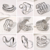 Nouvelle Annonce Double Rangée Français Vintage En Acier Inoxydable Bijoux Anneaux Pour Femmes