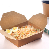 Eco-Friendly Brown Kraft Paper Food Box for Fast Food Takeaway