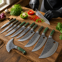 Couteau utilitaire EDC polyvalent à lame fixe professionnelle pour le trail, avec manche ergonomique en bois vert et acier texturé