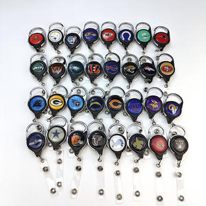 Penjepit ID Retractable Tim NFL dari Zinc-alloy 32, Anti-Hilang dengan Lapisan Epoxy, Mudah Ditarik - Product Image 1