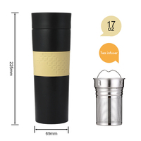 Tasse à café isotherme réutilisable avec manchon en silicone, tasse à café de voyage portable, matériau de qualité alimentaire