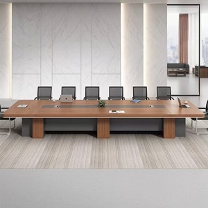 Modern Rectangular Conference <b>Table</b> With Rounded Corners Office Meeting <b>Table</b> Panel Material YYBG-HYZ - Product Image 3