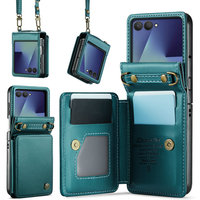 Tas Kulit Selempang CaseMe 2026 untuk Samsung Galaxy Z Flip 8, Dompet RFID Crossbody Penyimpan Kartu untuk Samsung Z Flip 8 7 Case