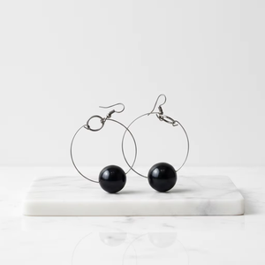 Uganda Handmade <b>Beaded</b> Round Hoop Earrings with Triangle <b>Thread</b> Cute Party Ethnic Fashion Jewelry - Product Image 1