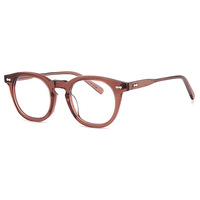 2025 Lunettes rondes de luxe pour femmes Montures en acétate personnalisées avec motif imprimé de filtre de lumière bleue