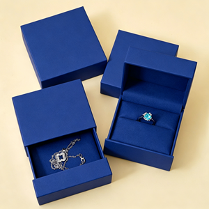 Boîte d'emballage de bijoux de luxe personnalisable avec logo, tiroir coulissant en papier pour collier, pendentif, bracelet et bague - Product Image 4