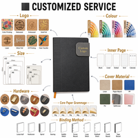 Carnet à couverture rigide en cuir PU bicolore, 100 feuilles, avec plaque métallique contrastante A5 OEM, idéal pour le bureau ou comme cadeau, personnalisable avec logo, vente en gros