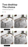 Ensemble de table à manger pliante rectangulaire en pierre frittée 6 places - Table de luxe moderne avec chaises en cuir PU pour la maison et l'hôtel